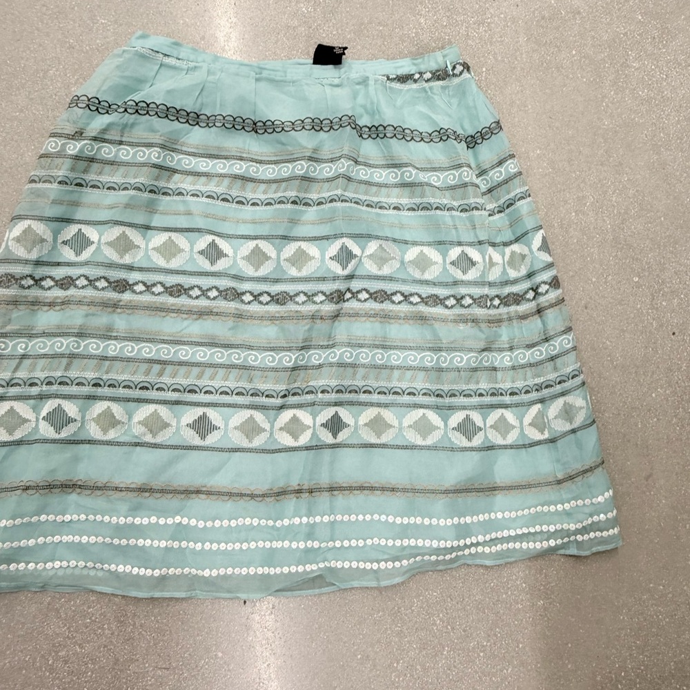 Elegant Teal Patterned Skirt due per due 10P